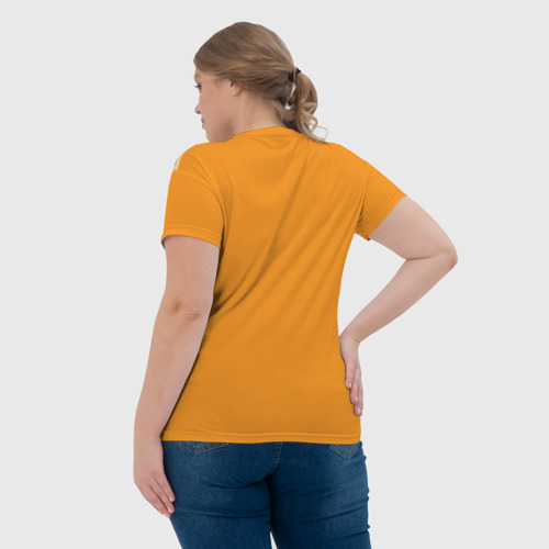 Женская футболка 3D с принтом Девушка идёт: силуэт, вид сзади #2