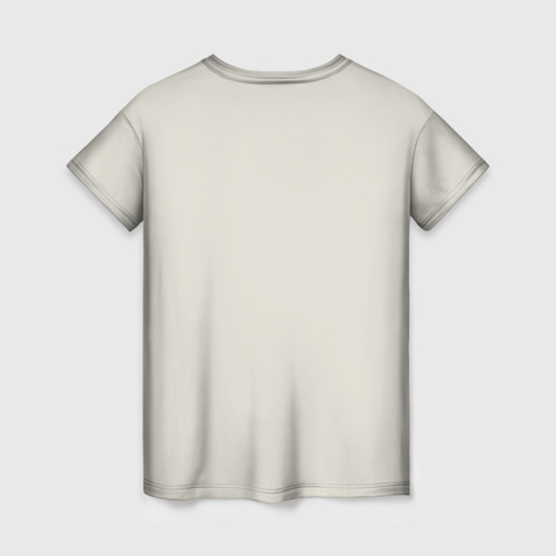Женская футболка 3D с принтом Котенок с полевыми цветами, вид сзади #1