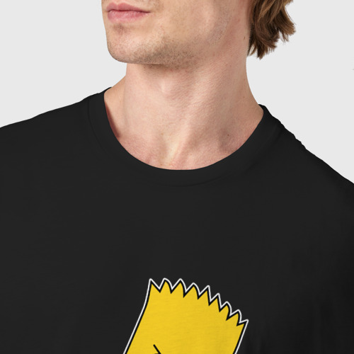 Мужская футболка хлопок с принтом In Flames Барт Симпсон рокер, фото #4