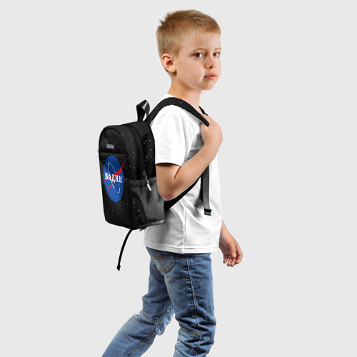 Детский рюкзак 3D с принтом Вадик Наса космос, вид сзади #1