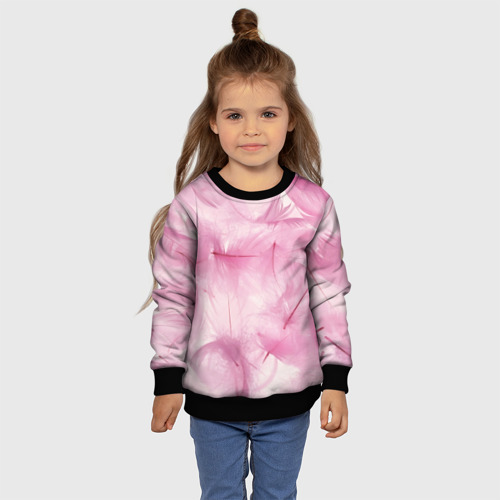 Детский свитшот 3D с принтом Розовые перышки, фото #4
