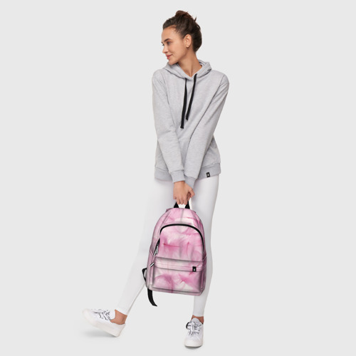 Рюкзак 3D с принтом Розовые перышки, фото #6