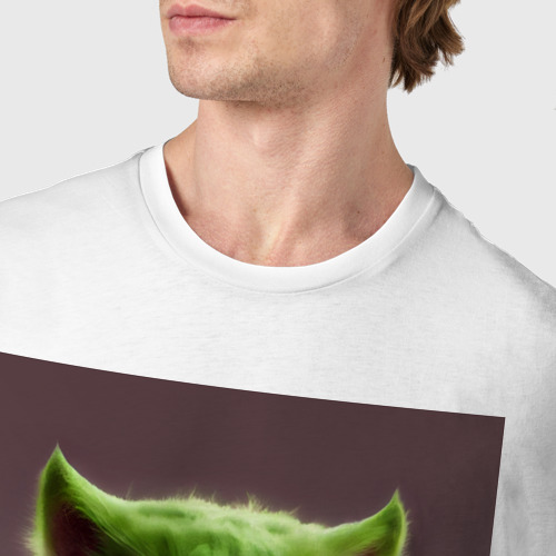 Мужская футболка хлопок с принтом Злой котик, фото #4