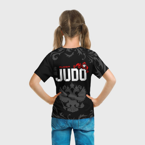 Детская футболка 3D с принтом Сборная России по дзюдо, вид сзади #2