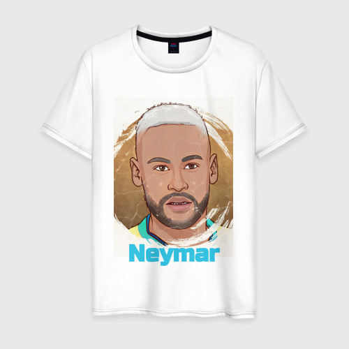 Мужская футболка хлопок с принтом Neymar Jr 10, вид спереди #2