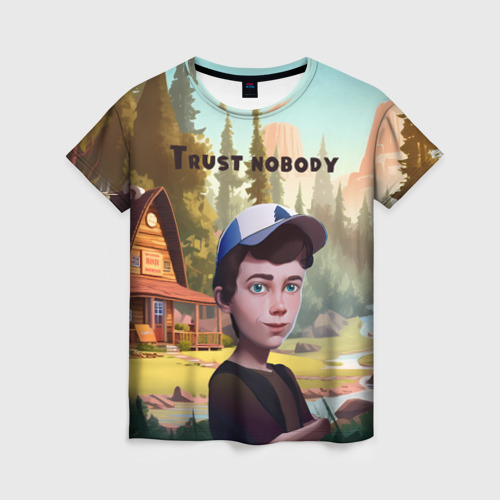 Женская футболка 3D с принтом Диппер Trust nobody, вид спереди #2