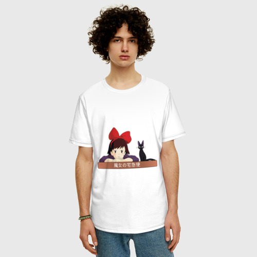 Мужская футболка хлопок Oversize с принтом Ведьмина служба доставки: Кики и Джиджи, фото на моделе #1