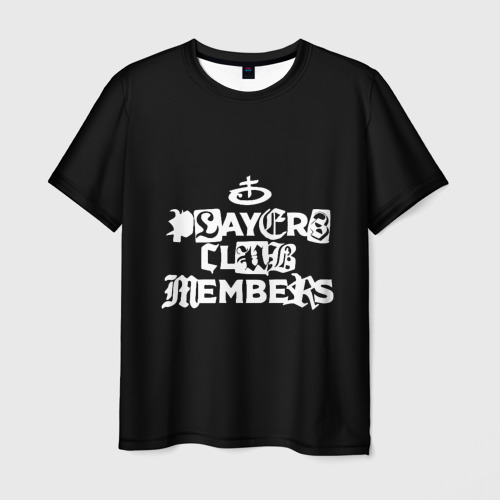 Мужская футболка 3D с принтом Obladaet - players club members надпись, вид спереди #2