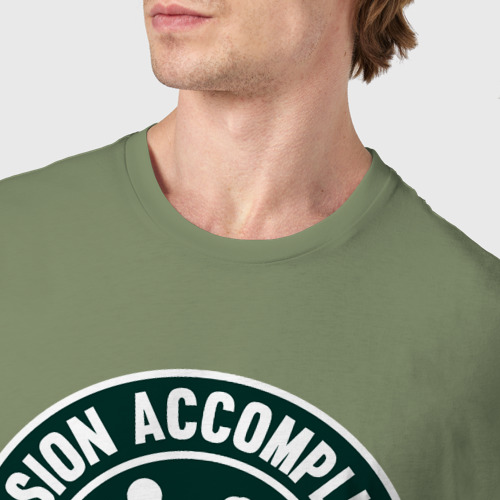 Мужская футболка хлопок с принтом Миссия выполнена, фото #4