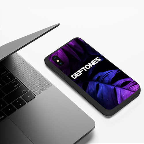 Чехол для iPhone XS Max матовый с принтом Deftones neon monstera, фото #5