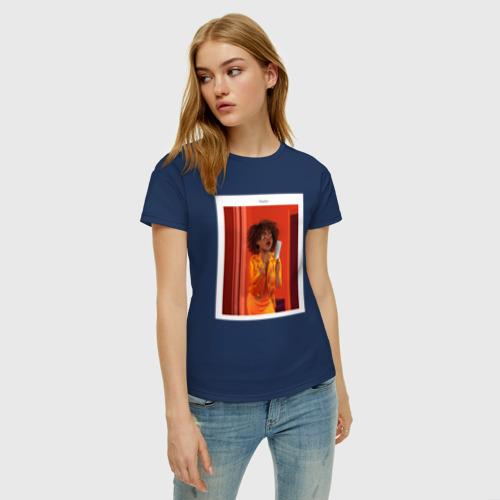 Женская футболка хлопок с принтом Taylor Harding - Why Women Kill, фото на моделе #1