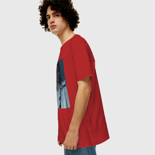 Мужская футболка хлопок Oversize с принтом Алиса в пограничье Чишия, вид сбоку #3
