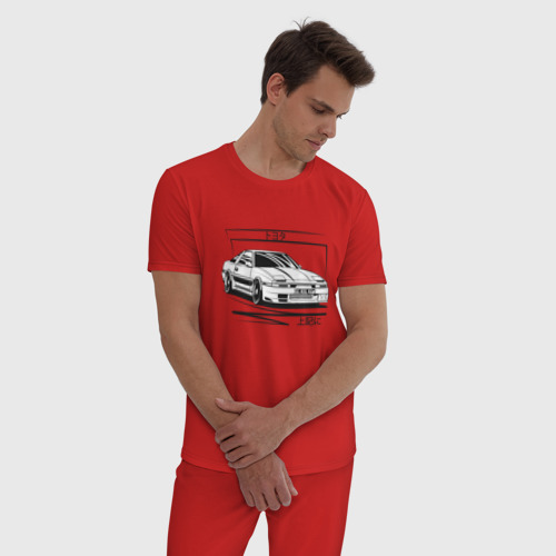 Мужская пижама хлопок с принтом Toyota Supra MK3, фото на моделе #1