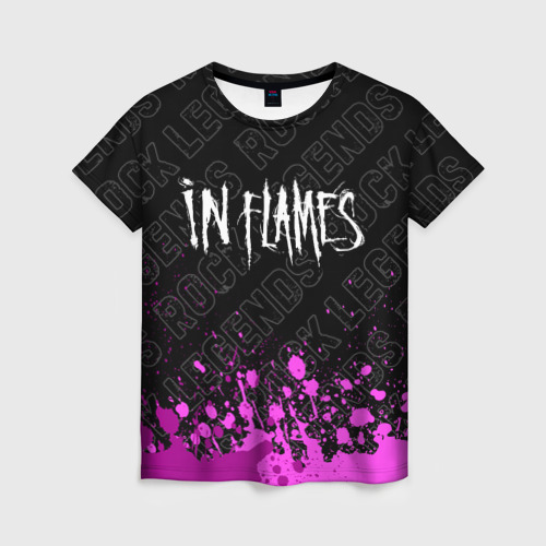 Женская футболка 3D с принтом In Flames rock Legends: символ сверху, вид спереди #2