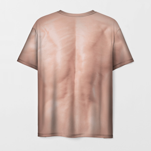 Мужская футболка 3D с принтом Мужской торс качка с мышцами - идеальное тело с мускулами, вид сзади #1