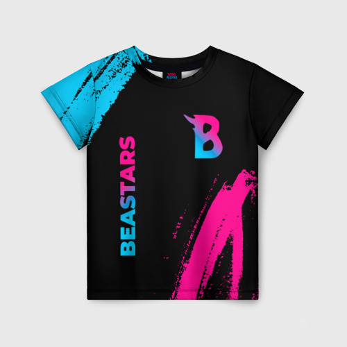 Детская футболка 3D с принтом Beastars - neon gradient: надпись, символ, вид спереди #2