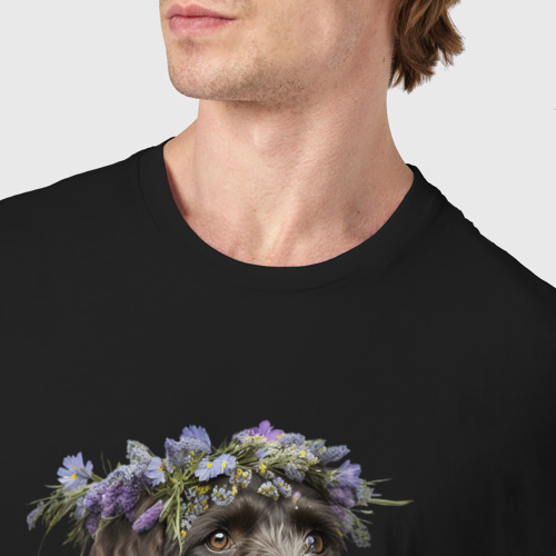 Мужская футболка хлопок с принтом Весна в душе: дратхаар, фото #4