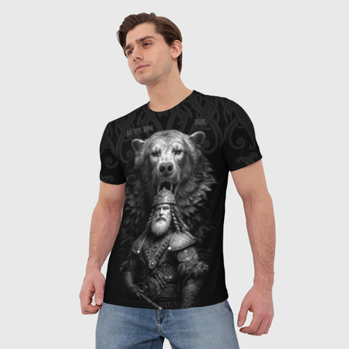 Мужская футболка 3D с принтом Велес славянский Бог Богатырь, фото на моделе #1