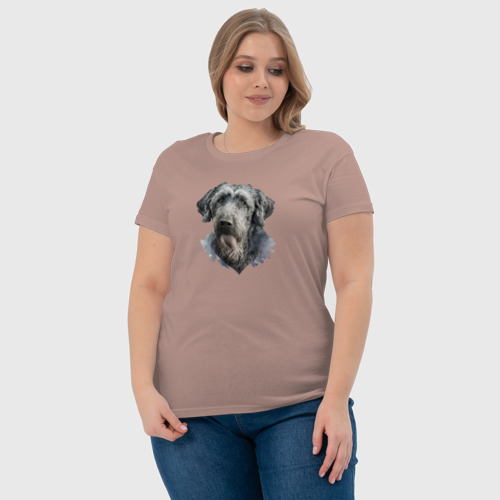 Женская футболка хлопок с принтом Навсегда в сердце - ирландский волкодав, фото #4