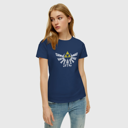 Женская футболка хлопок с принтом The Legend of Zelda - znak, фото на моделе #1