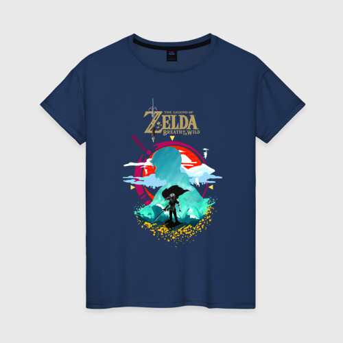 Женская футболка хлопок с принтом The Legend of Zelda - Link, вид спереди #2
