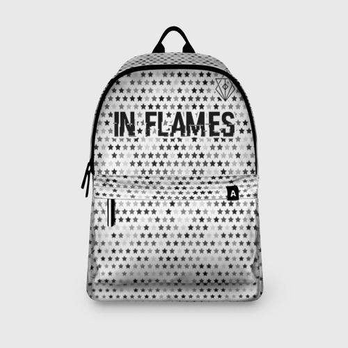 Рюкзак 3D с принтом In Flames glitch на светлом фоне: символ сверху, вид сбоку #3