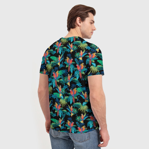 Мужская футболка 3D с принтом Попугаи Макса Пэйна, вид сзади #2