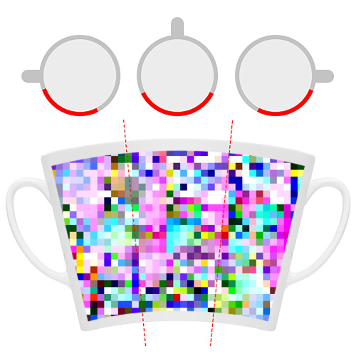 Кружка Латте с принтом Пиксельная яркая абстракция, фото #6
