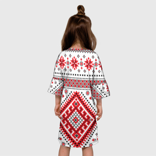 Детское платье 3D с принтом Удмуртская роспись, вид сзади #2