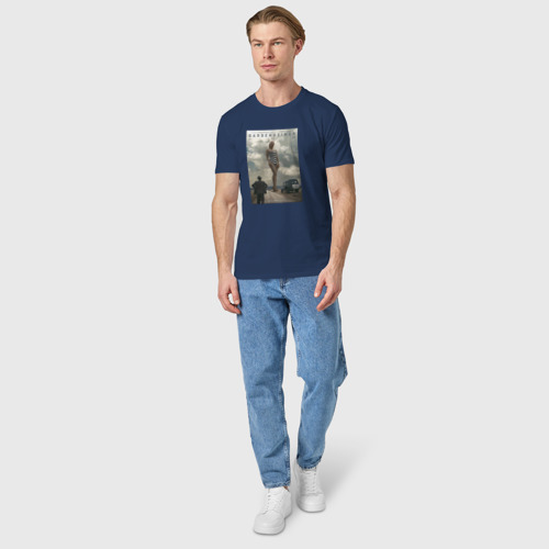 Мужская футболка хлопок с принтом Barbenheimer Poster, вид сбоку #3