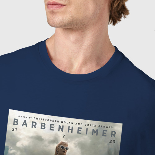 Мужская футболка хлопок с принтом Barbenheimer Poster, фото #4