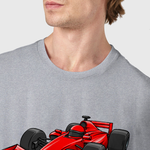 Мужская футболка хлопок с принтом Формула 1 красная, фото #4