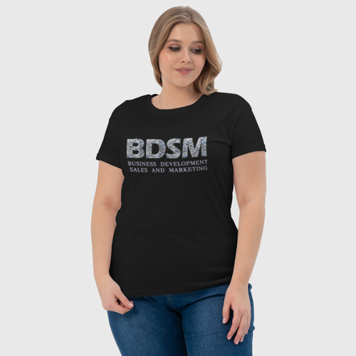 Женская футболка хлопок с принтом BDSM - business development sales and marketing, фото #4