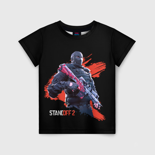 Детская футболка 3D с принтом Standoff 2 Game, вид спереди #2