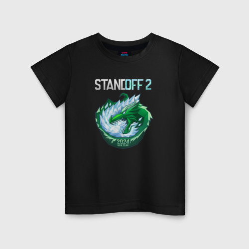 Детская футболка хлопок с принтом Dragon - Standoff 2, вид спереди #2