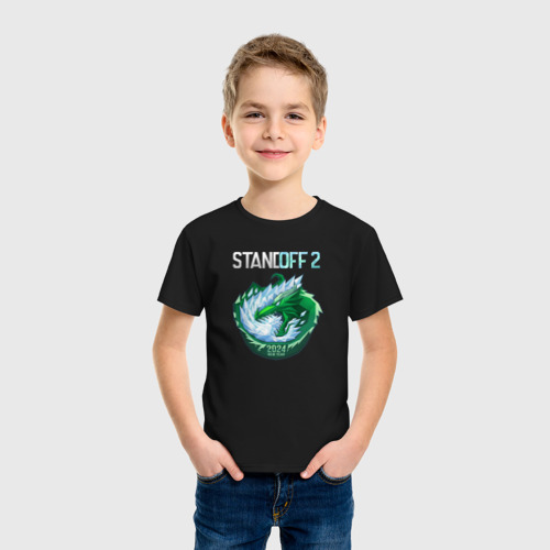 Детская футболка хлопок с принтом Dragon - Standoff 2, фото на моделе #1
